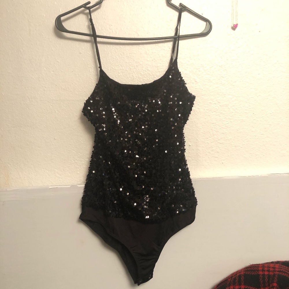 COPY - Black sequin body suit with adjustable straps